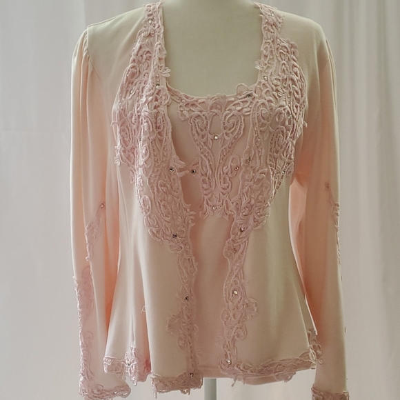 VINTAGE ALACHKA WOMEN'S 2PC TOP SIZE S - Picture 2 of 16